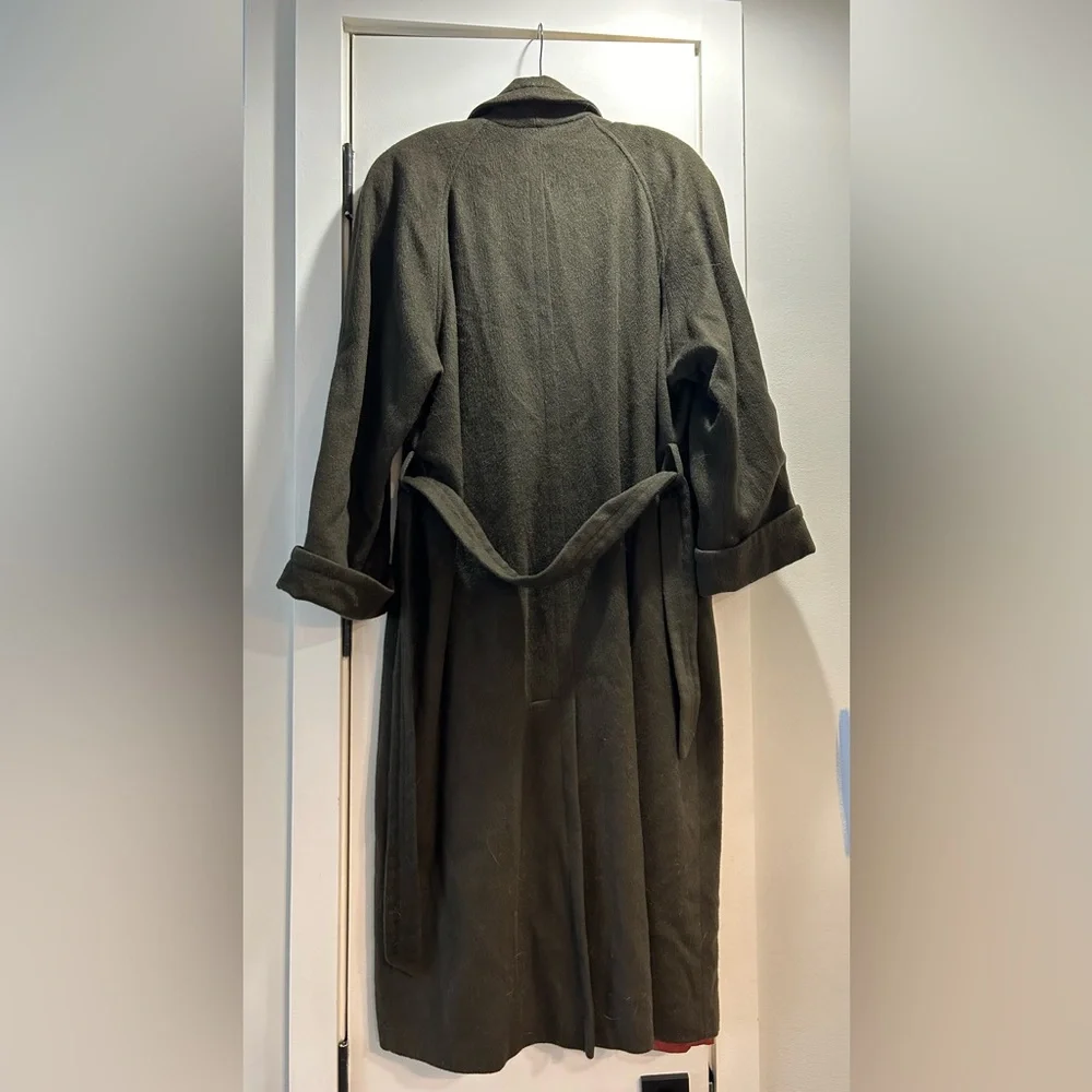 Vintage Green Wool Long Coat - Picture 2 of 4